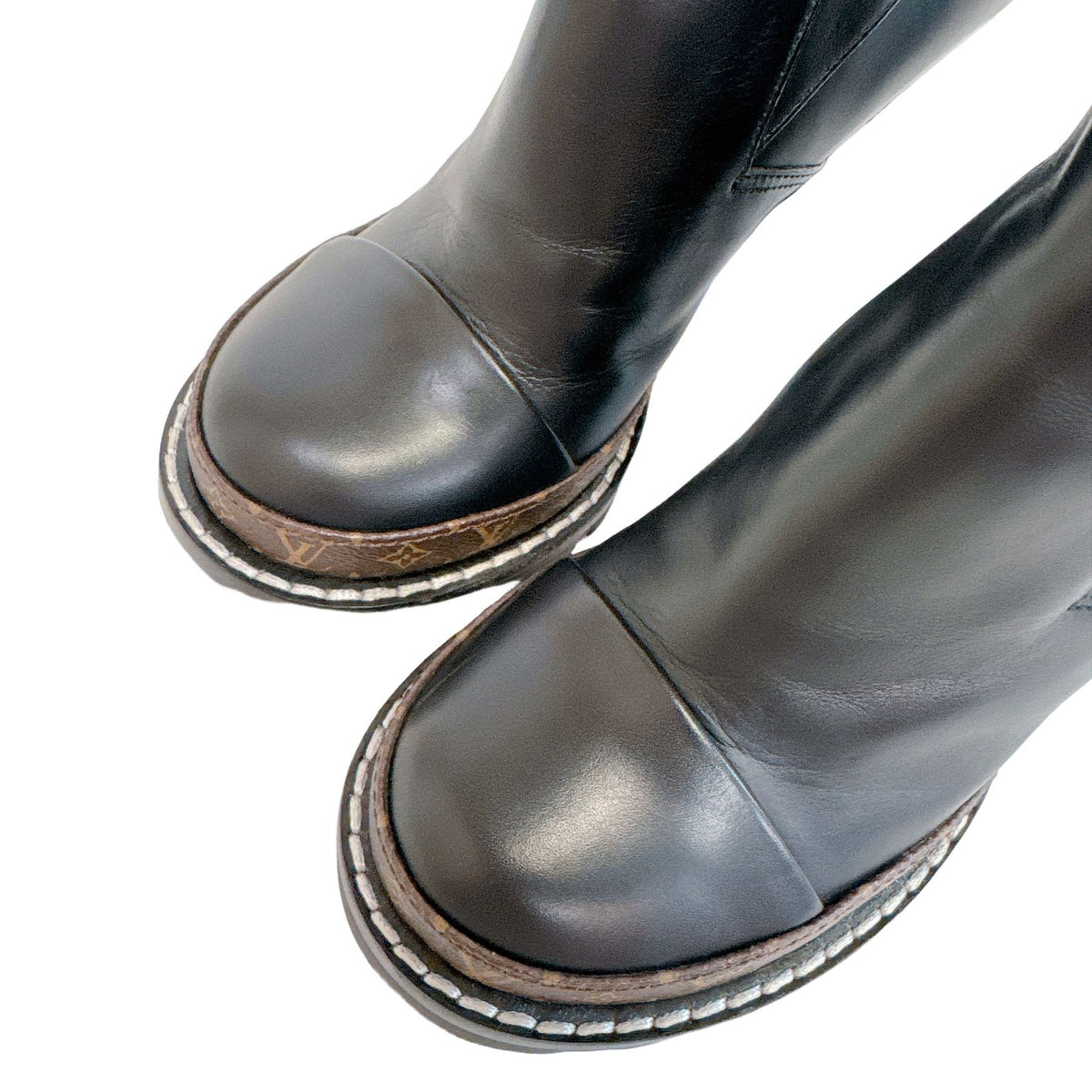 Louis Vuitton Monogram Star Trail Leather Ankle Boots Black Shoes — view 6