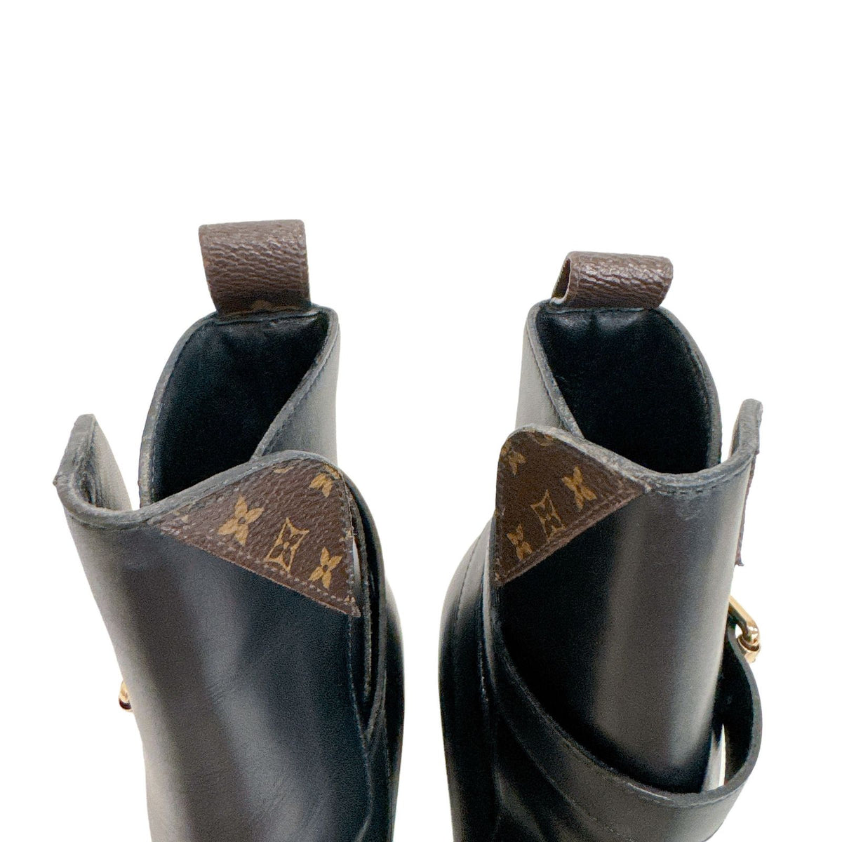 Louis Vuitton Monogram Star Trail Leather Ankle Boots Black Shoes — view 7