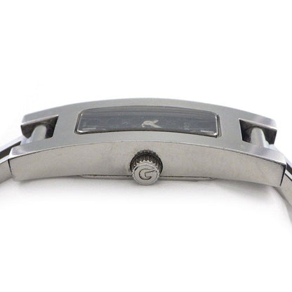 Gucci Watch Bracelet GG Logo Rectangular Black Dial SS Quartz Analog — view 2