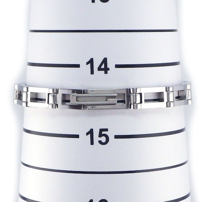 Gucci Watch Bracelet GG Logo Rectangular Black Dial SS Quartz Analog — view 7