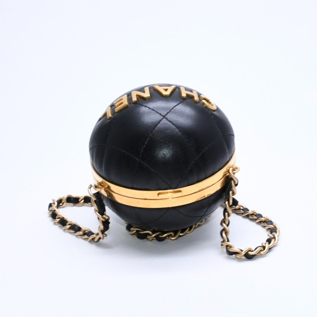 Chanel Sphere Audi Herbag Lambskin Black Gold Handbag — view 7
