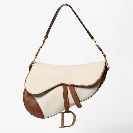 Dior Saddle Bag Trench Beige Brown Bobby Gold