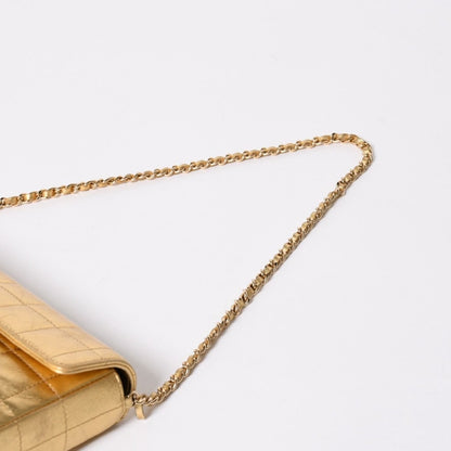 Chanel Choco Bar East West Chain Shoulder Bag Lambskin Gold — view 5