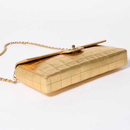 Chanel Choco Bar East West Chain Shoulder Bag Lambskin Gold — view 7