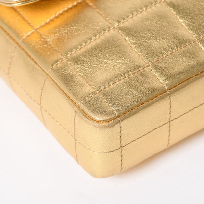 Chanel Choco Bar East West Chain Shoulder Bag Lambskin Gold — view 8