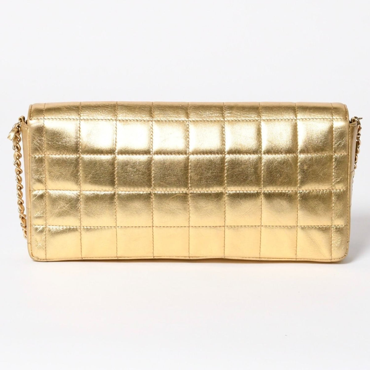 Chanel Choco Bar East West Chain Shoulder Bag Lambskin Gold — view 2