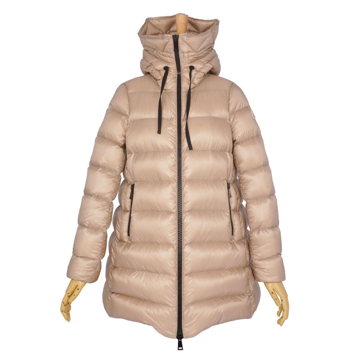 Moncler Coat Long Suyen Down Hooded Nylon Beige 0 — view 3