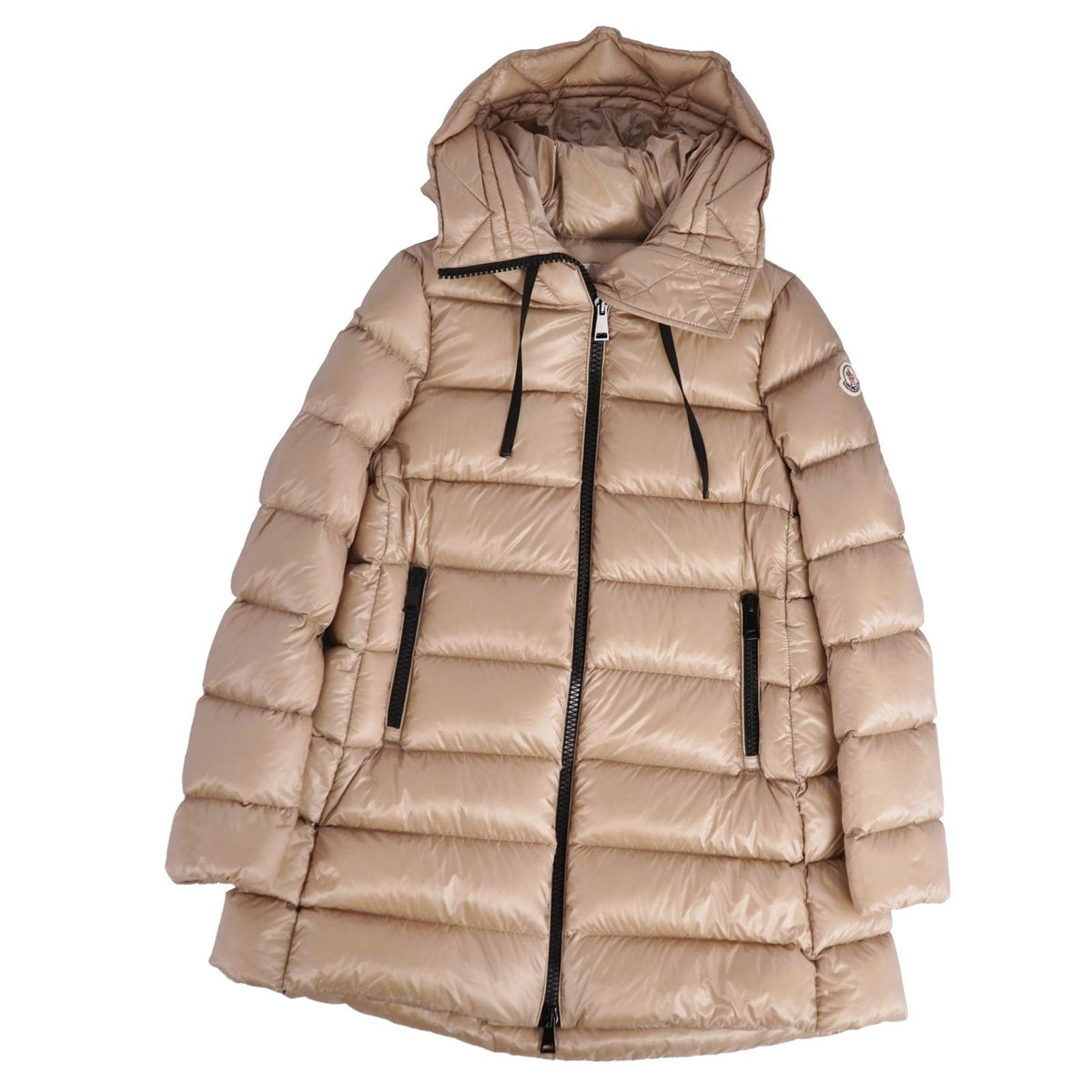 Moncler Coat Long Suyen Down Hooded Nylon Beige 0