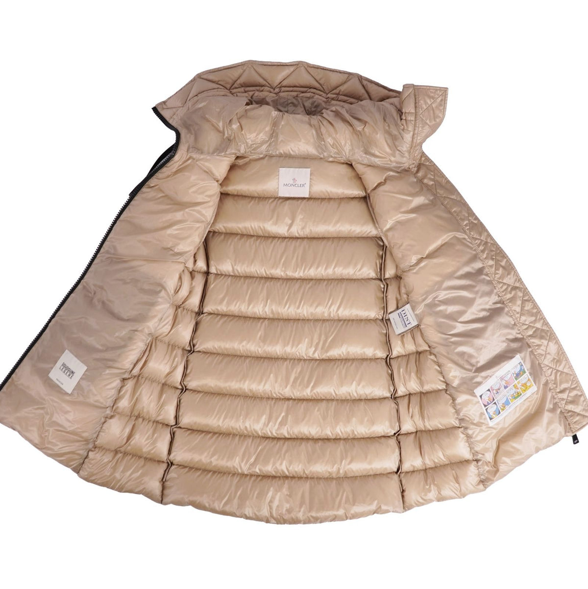 Moncler Coat Long Suyen Down Hooded Nylon Beige 0 — view 7