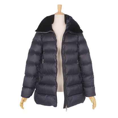 Moncler Coat Torcol Down Collar Velour Zip Up Nylon Navy 0 — view 4