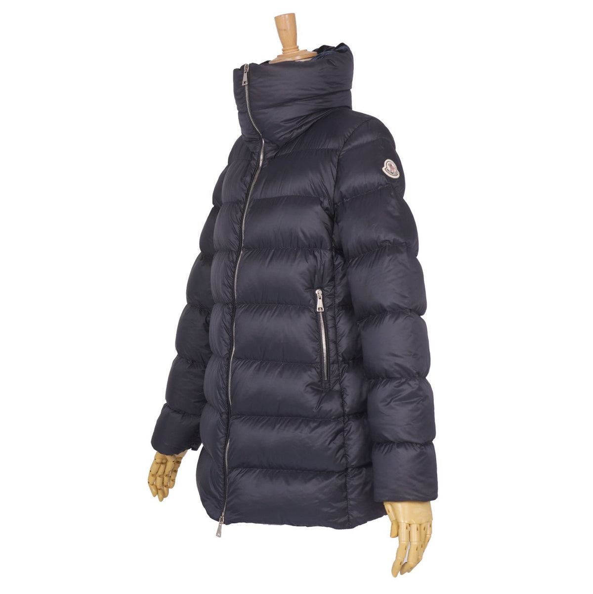 Moncler Coat Torcol Down Collar Velour Zip Up Nylon Navy 0 — view 5