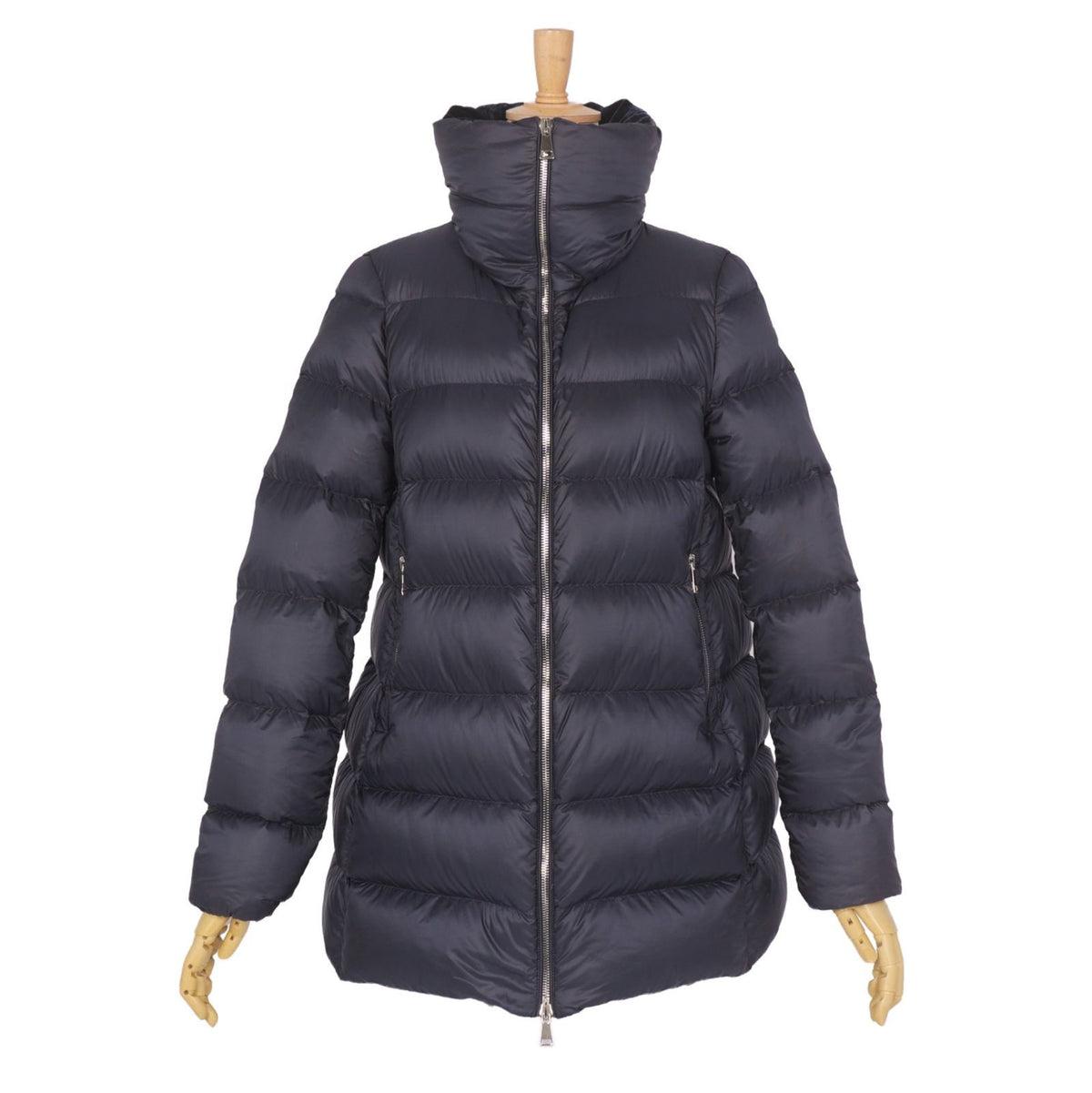 Moncler Coat Torcol Down Collar Velour Zip Up Nylon Navy 0 — view 3