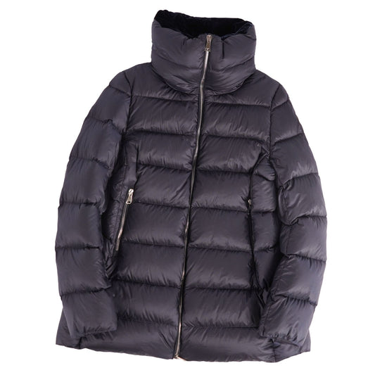 Moncler Coat Torcol Down Collar Velour Zip Up Nylon Navy 0