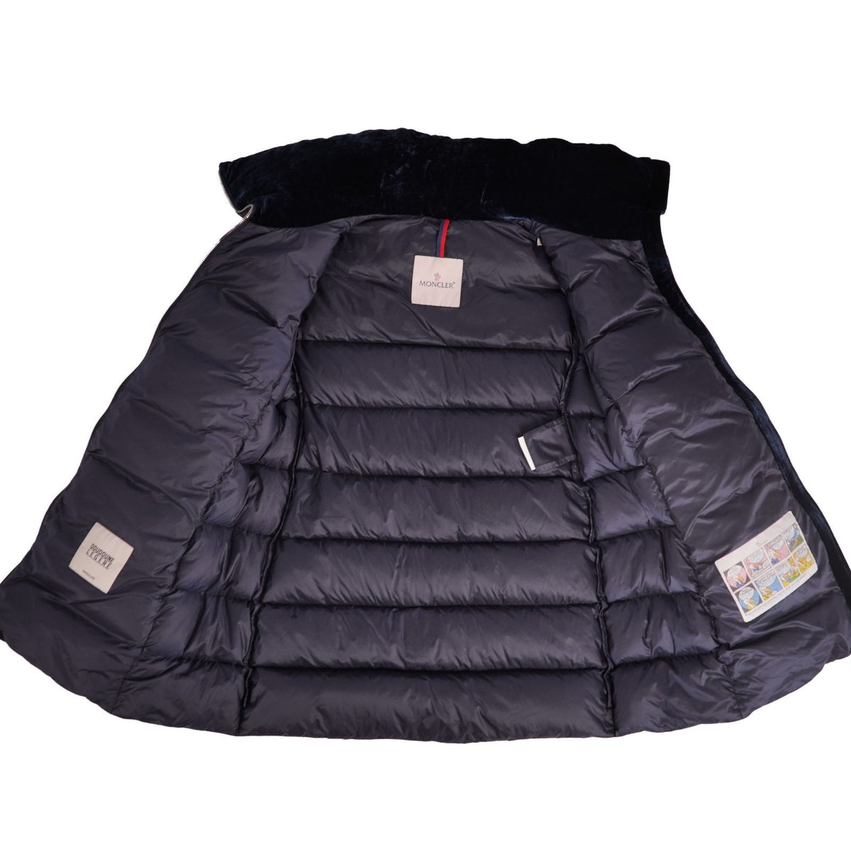 Moncler Coat Torcol Down Collar Velour Zip Up Nylon Navy 0 — view 7