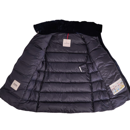 Moncler Coat Torcol Down Collar Velour Zip Up Nylon Navy 0 — view 7
