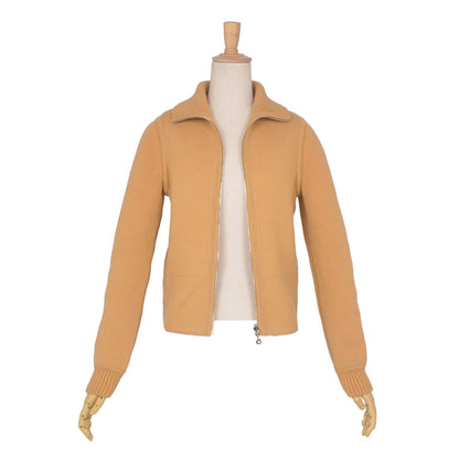 Hermes Jacket Knit Reversible Zip Up H Logo Wool Cashmere Brown 34 — view 4