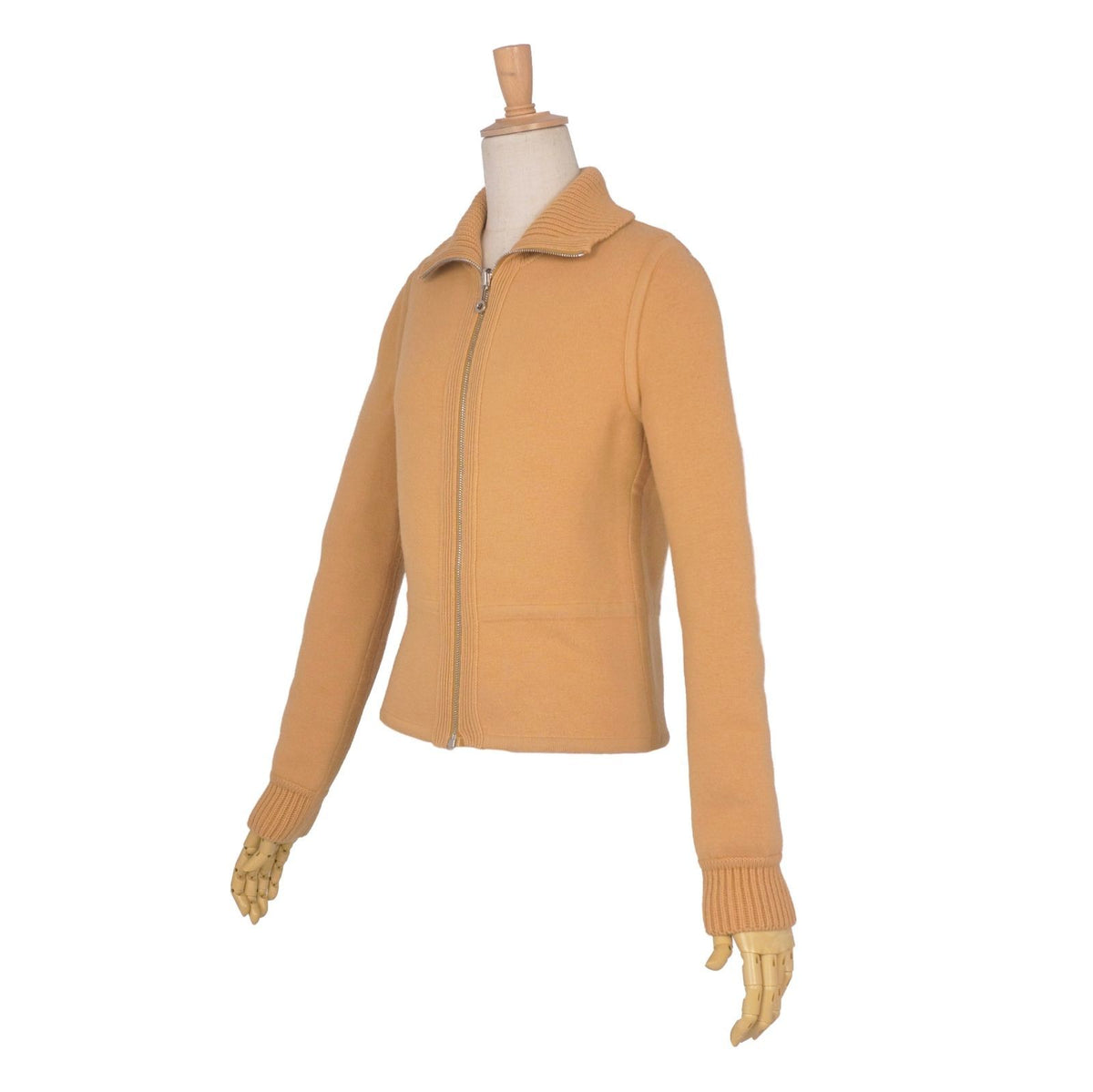 Hermes Jacket Knit Reversible Zip Up H Logo Wool Cashmere Brown 34 — view 5