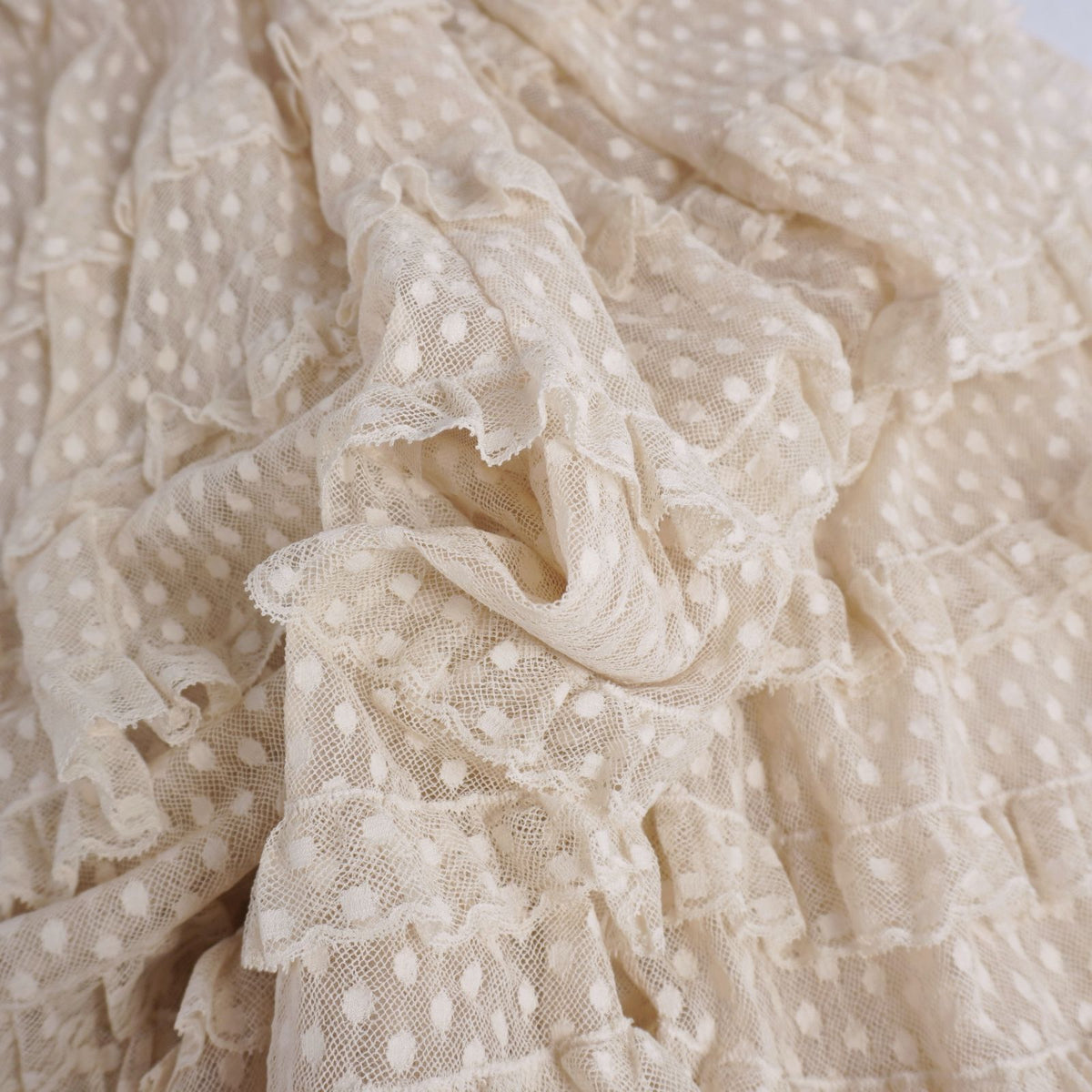 Dior Skirt Long Flare Tiered Tulle Sheer Dot Cotton Nylon US 2 — view 7