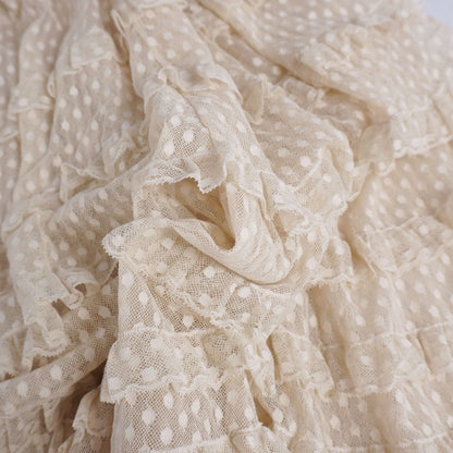 Dior Skirt Long Flare Tiered Tulle Sheer Dot Cotton Nylon US 2 — view 7