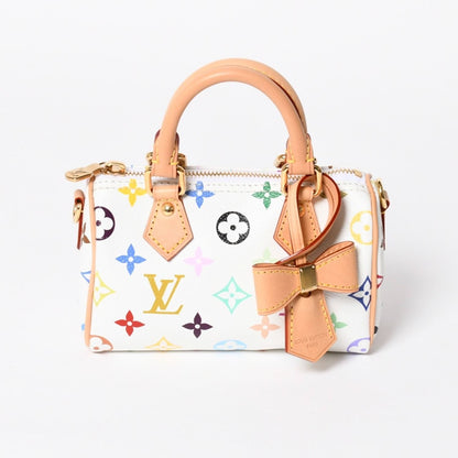Louis Vuitton Nano Speedy Handbag Monogram Multicolor White Takashi Murakami — view 3