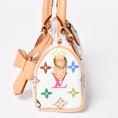 Louis Vuitton Nano Speedy Handbag Monogram Multicolor White Takashi Murakami — view 6