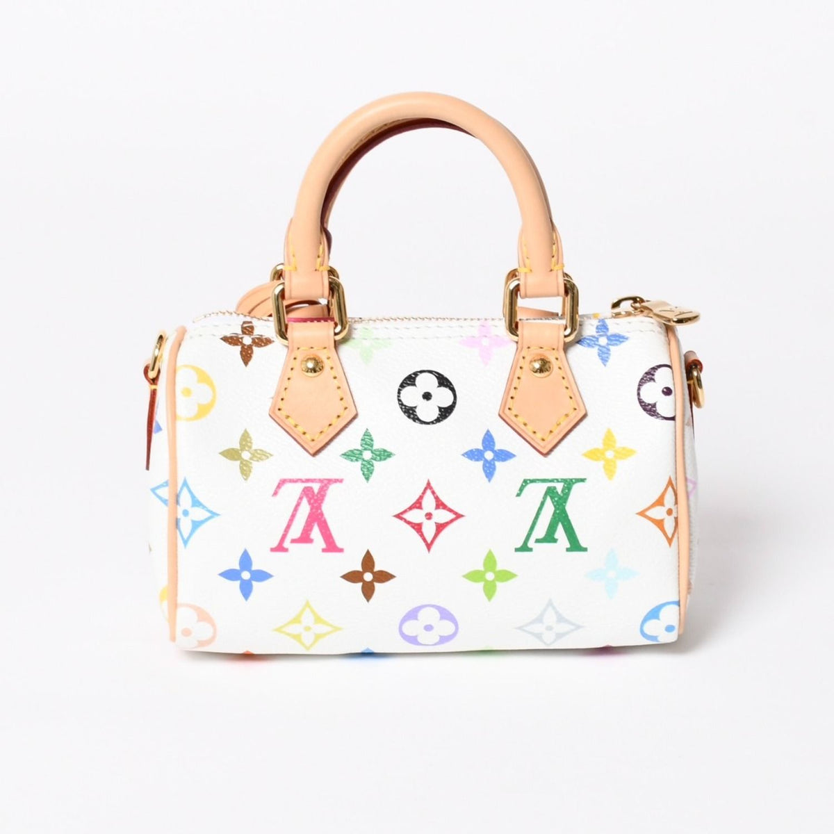 Louis Vuitton Nano Speedy Handbag Monogram Multicolor White Takashi Murakami — view 4