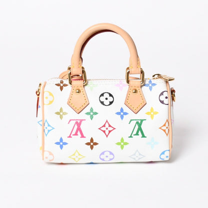 Louis Vuitton Nano Speedy Handbag Monogram Multicolor White Takashi Murakami — view 4