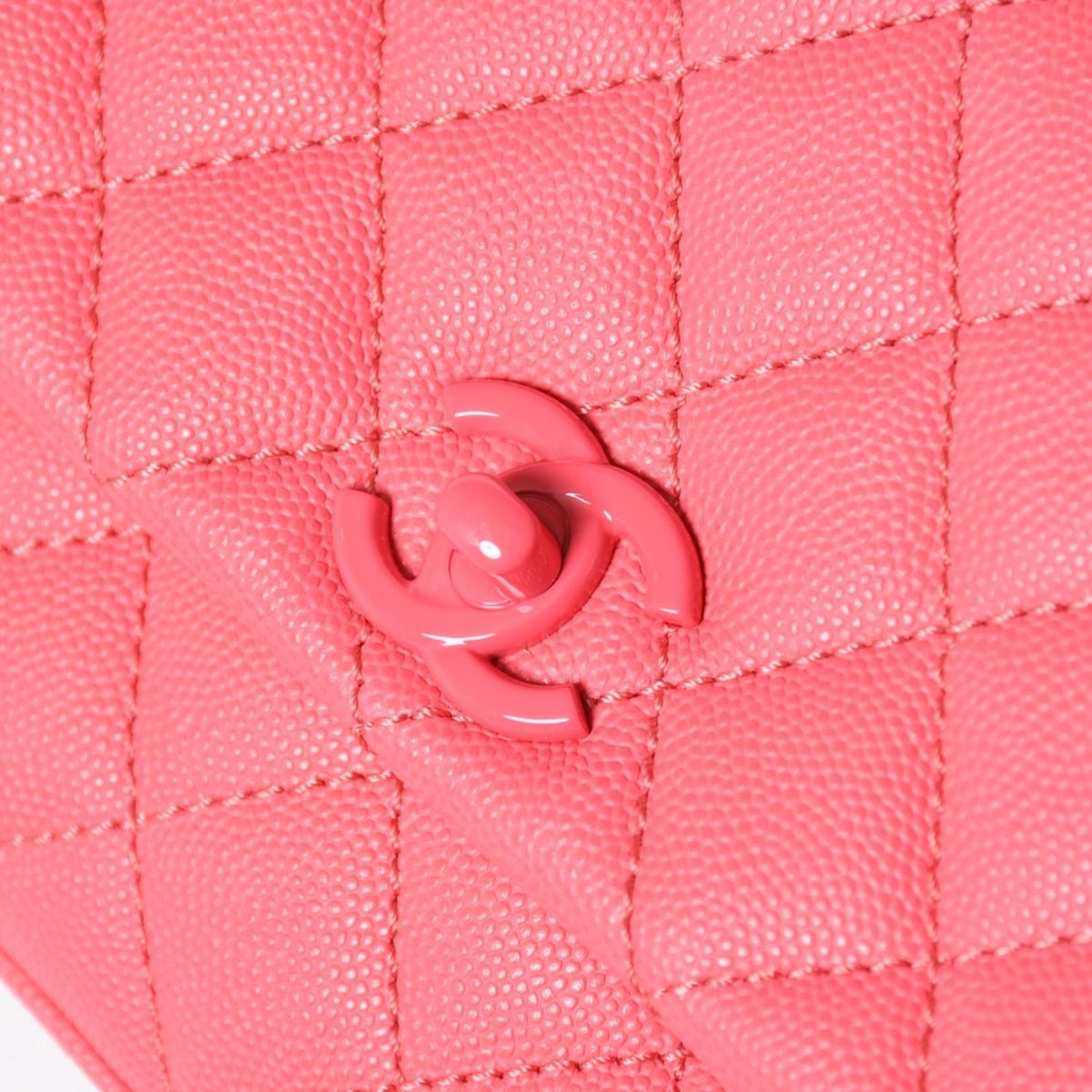 Chanel Coco Handle Handbag Shoulder Caviar Leather Pink — view 8