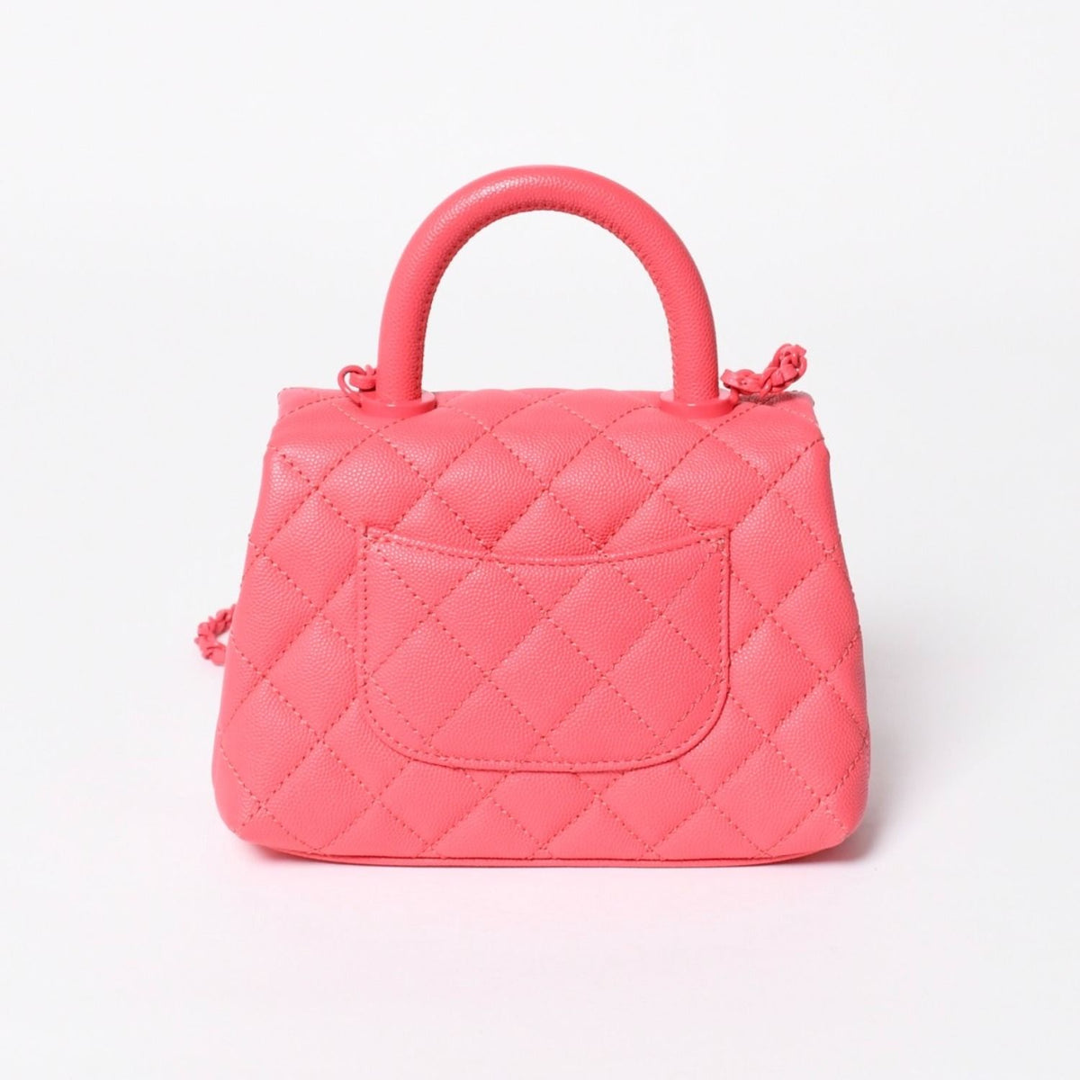 Chanel Coco Handle Handbag Shoulder Caviar Leather Pink — view 2