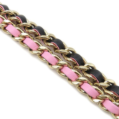 Chanel Shoulder Bag Quilted Top Handle Mini Leather Black Pink Gold Chain — view 8