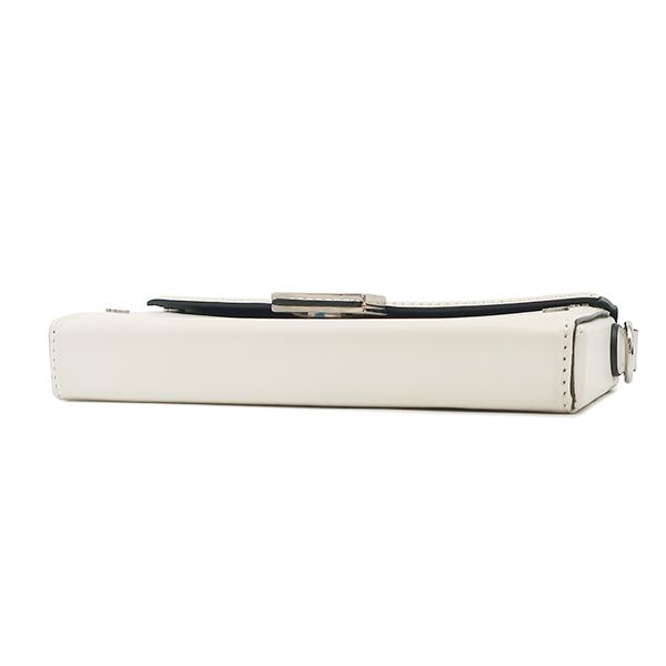 Fendi Shoulder Bag Baguette Phone Pouch Leather White Silver Marc Jacobs — view 3