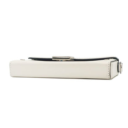 Fendi Shoulder Bag Baguette Phone Pouch Leather White Silver Marc Jacobs — view 3