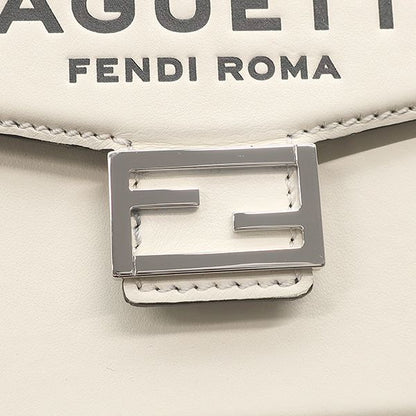 Fendi Shoulder Bag Baguette Phone Pouch Leather White Silver Marc Jacobs — view 8