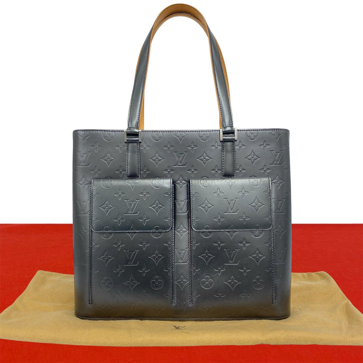 Louis Vuitton Wilwood Monogram Matte Leather Tote Bag Noir