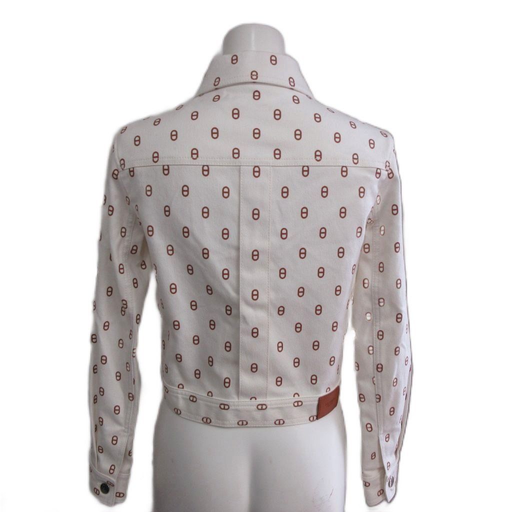 Hermes Chaine D'ancre Denim Jacket White 34 — view 2