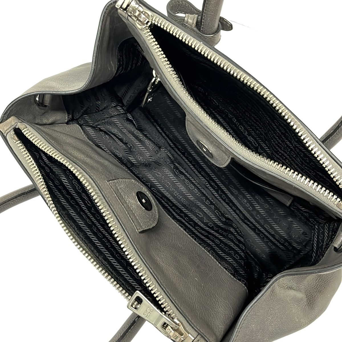 Prada Tote Bag City Sports Dark Gray Leather — view 7