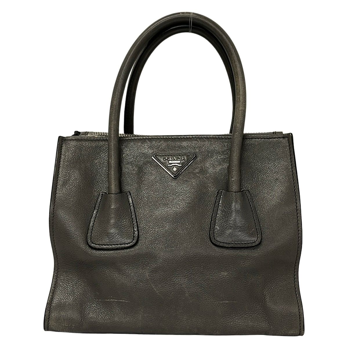 Prada Tote Bag City Sports Dark Gray Leather
