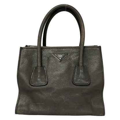 Prada Tote Bag City Sports Dark Gray Leather