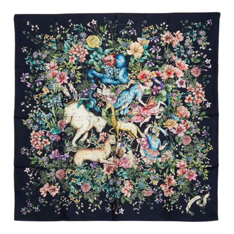 Dior D-constellation Scarf Black Multicolor Silk
