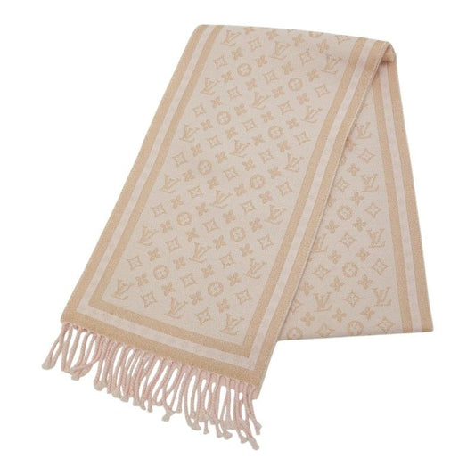 Louis Vuitton Monogram Mini Echarpe Scarf Pink Cashmere Wool Lurex