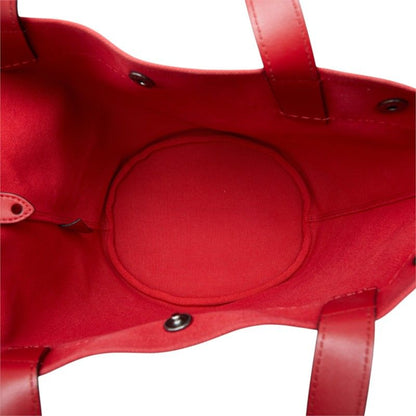 Prada Tote Shoulder Bag 2-Way Bucket Shape Indigo Red Denim Leather — view 6