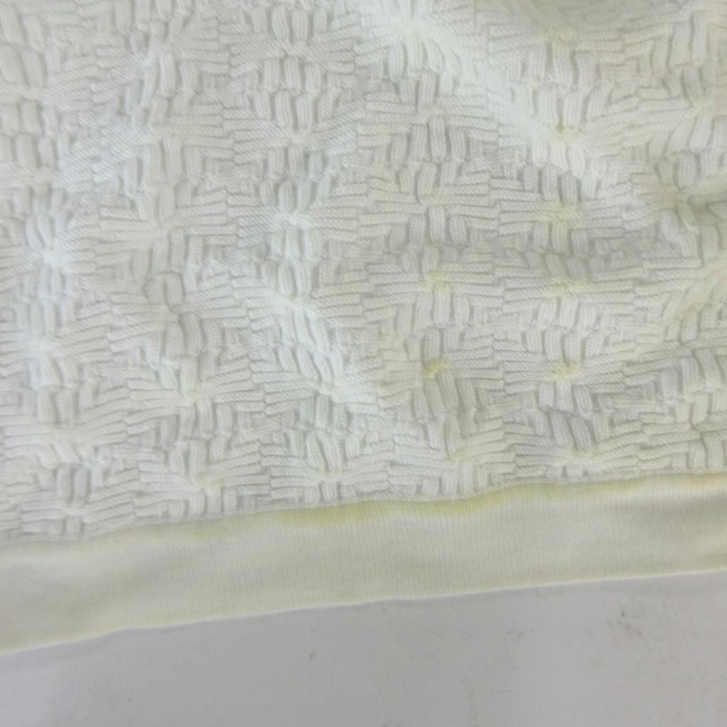 Chanel High Waist Knit Skirt CC Logo Plate Knee-Length Easy Flare Ivory XS 34 — view 6