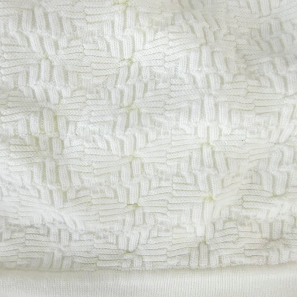 Chanel High Waist Knit Skirt CC Logo Plate Knee-Length Easy Flare Ivory XS 34 — view 5