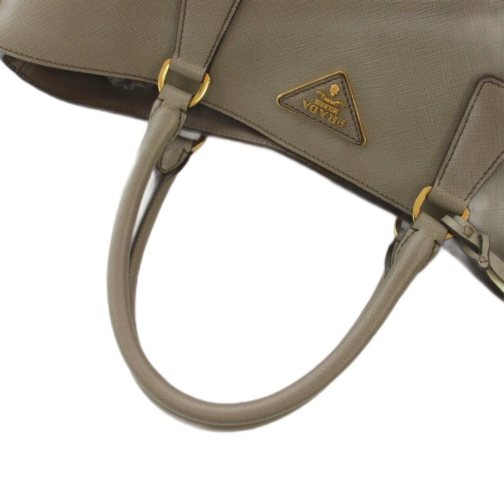Prada Saffiano Galleria Tote Bag Leather Gray Brown OH — view 5