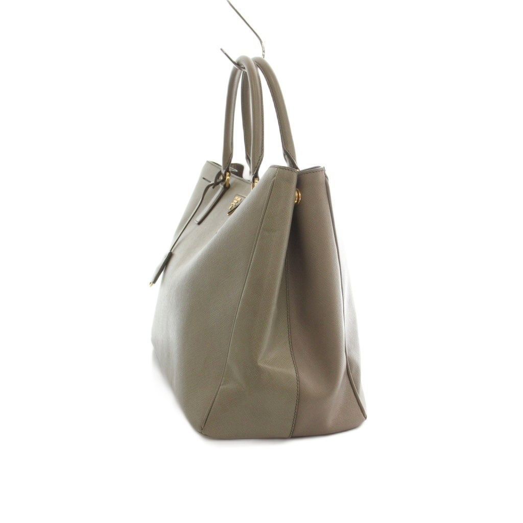 Prada Saffiano Galleria Tote Bag Leather Gray Brown OH — view 3