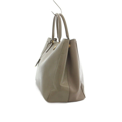 Prada Saffiano Galleria Tote Bag Leather Gray Brown OH — view 3