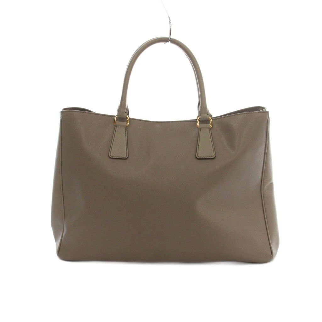 Prada Saffiano Galleria Tote Bag Leather Gray Brown OH — view 2
