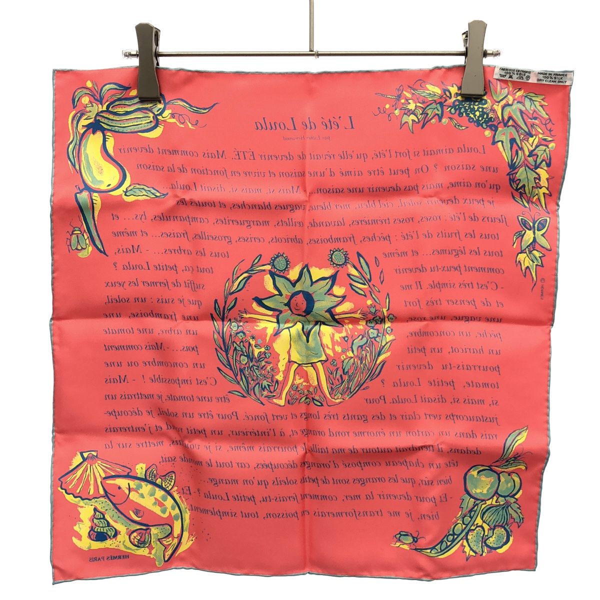 Hermes Carre 45 L'ete de Loula Lula's Summer Scarf Pink — view 2