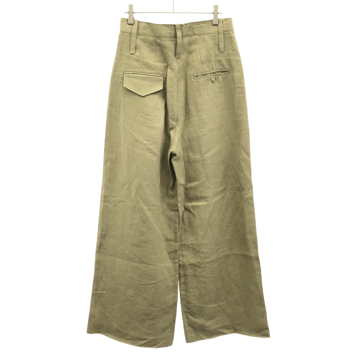 Celine by Phoebe Philo Linen Wide Tuck Trousers Pants 2 Beige 36 — view 2