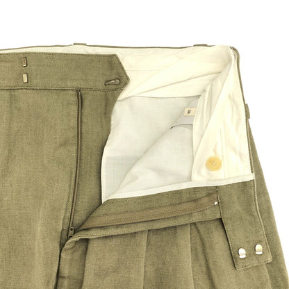 Celine by Phoebe Philo Linen Wide Tuck Trousers Pants 2 Beige 36 — view 4